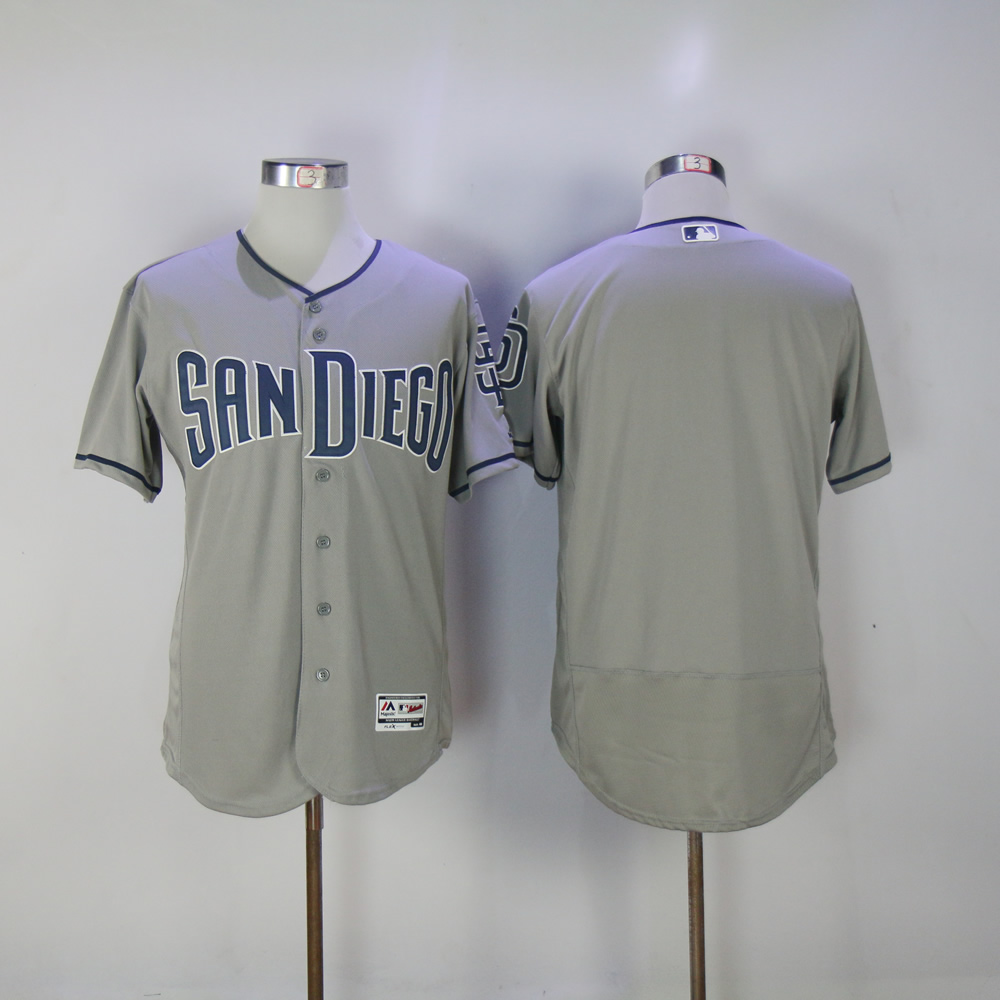 Men San Diego Padres Blank Grey MLB Jerseys
